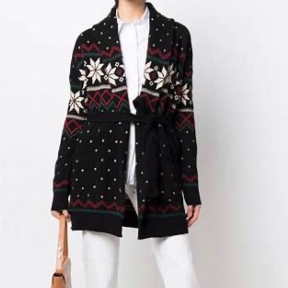 LAUREN Ralph Lauren women’s fair isle belted sweater coat. NWT Size 3X.